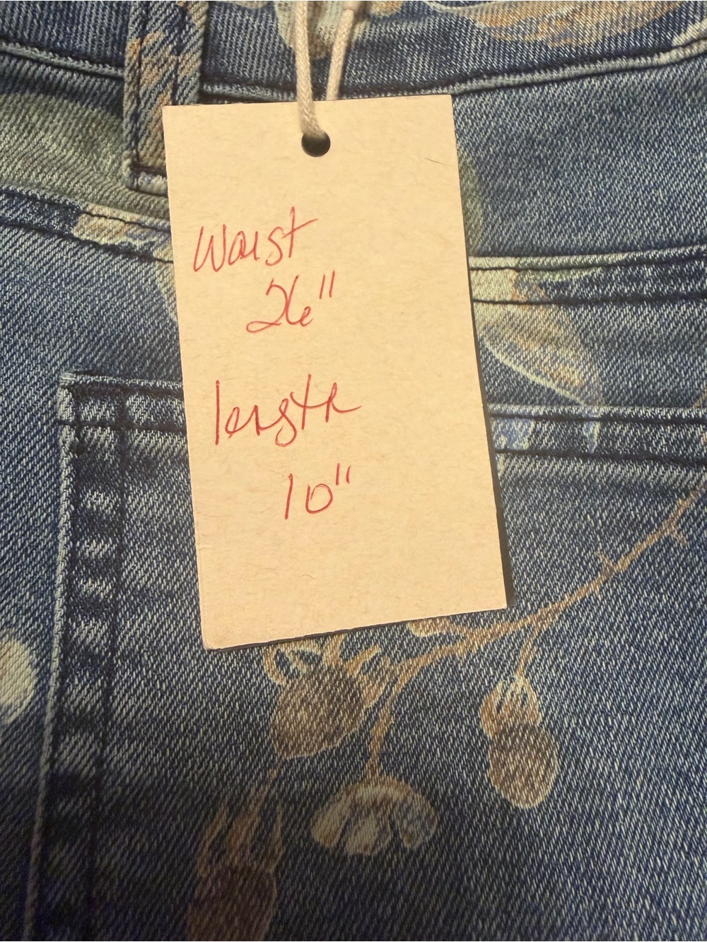 4/6 Small, Flamingals Blue Floral Denim Bermuda Shorts, NWT, $40 - Picture 6 of 8